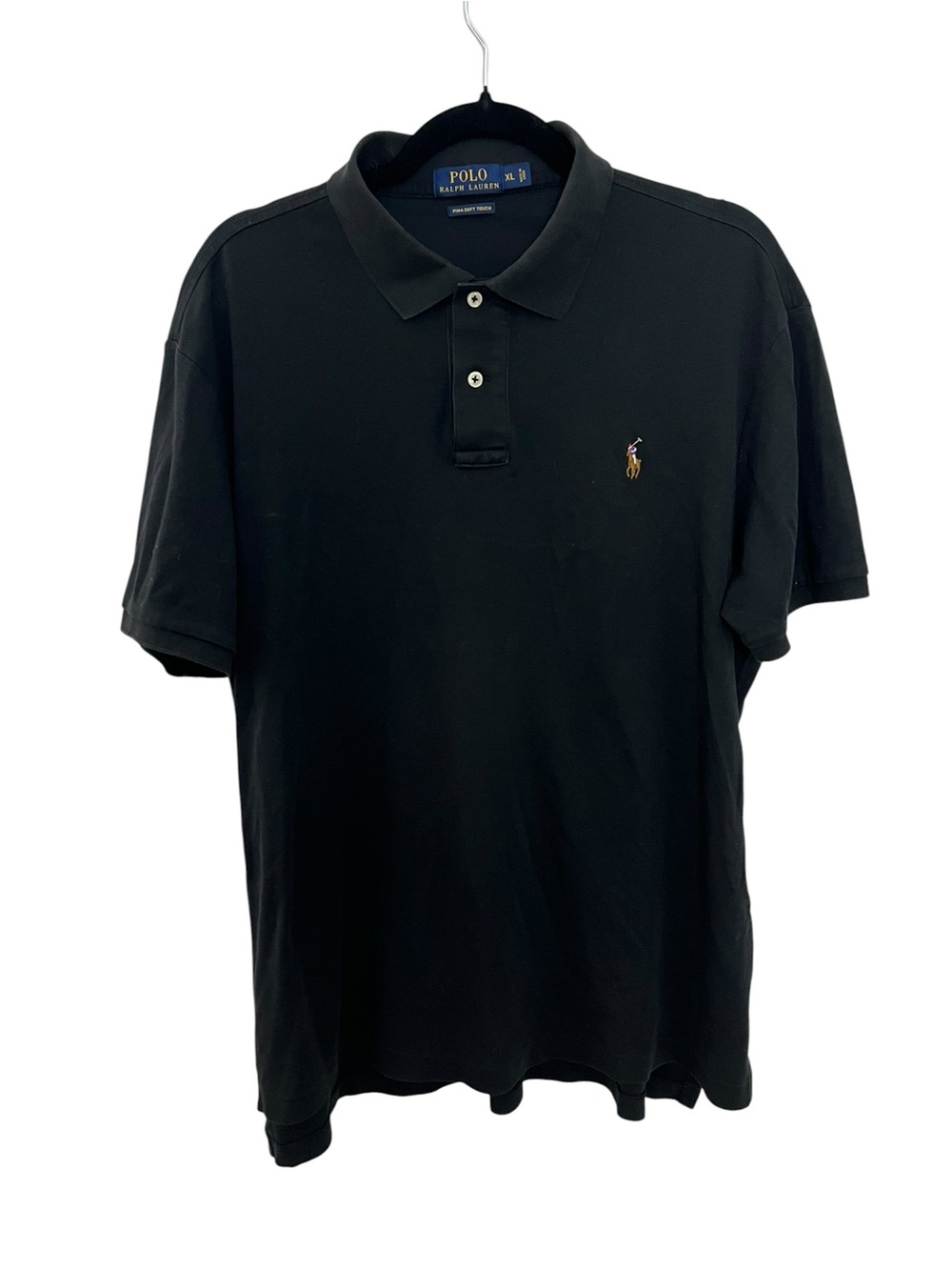 Polo Ralph Lauren Pima Cotton Polo Shirt Black XL Multicolor Pony Preppy Classic